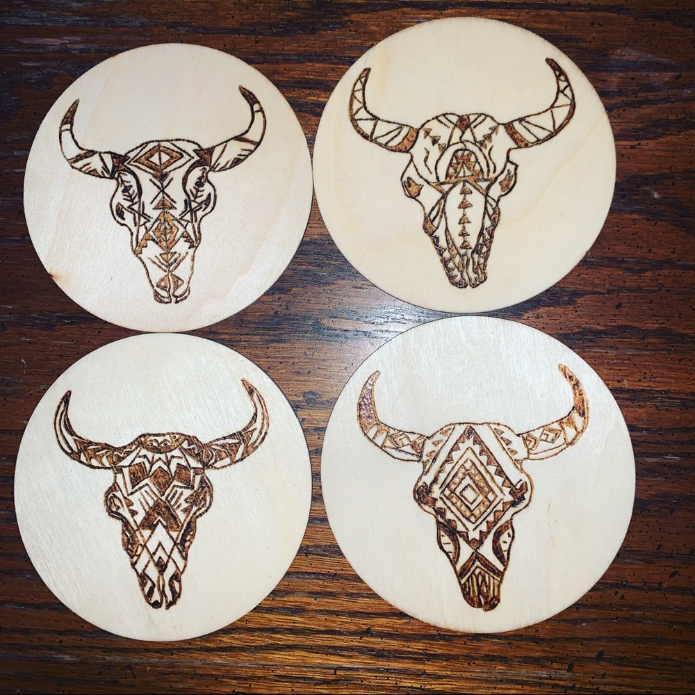 Cow skull coasters!